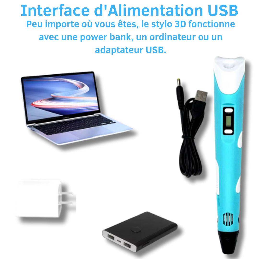 Stylo 3D Enfant Montessori + 9m de Filament OFFERT !