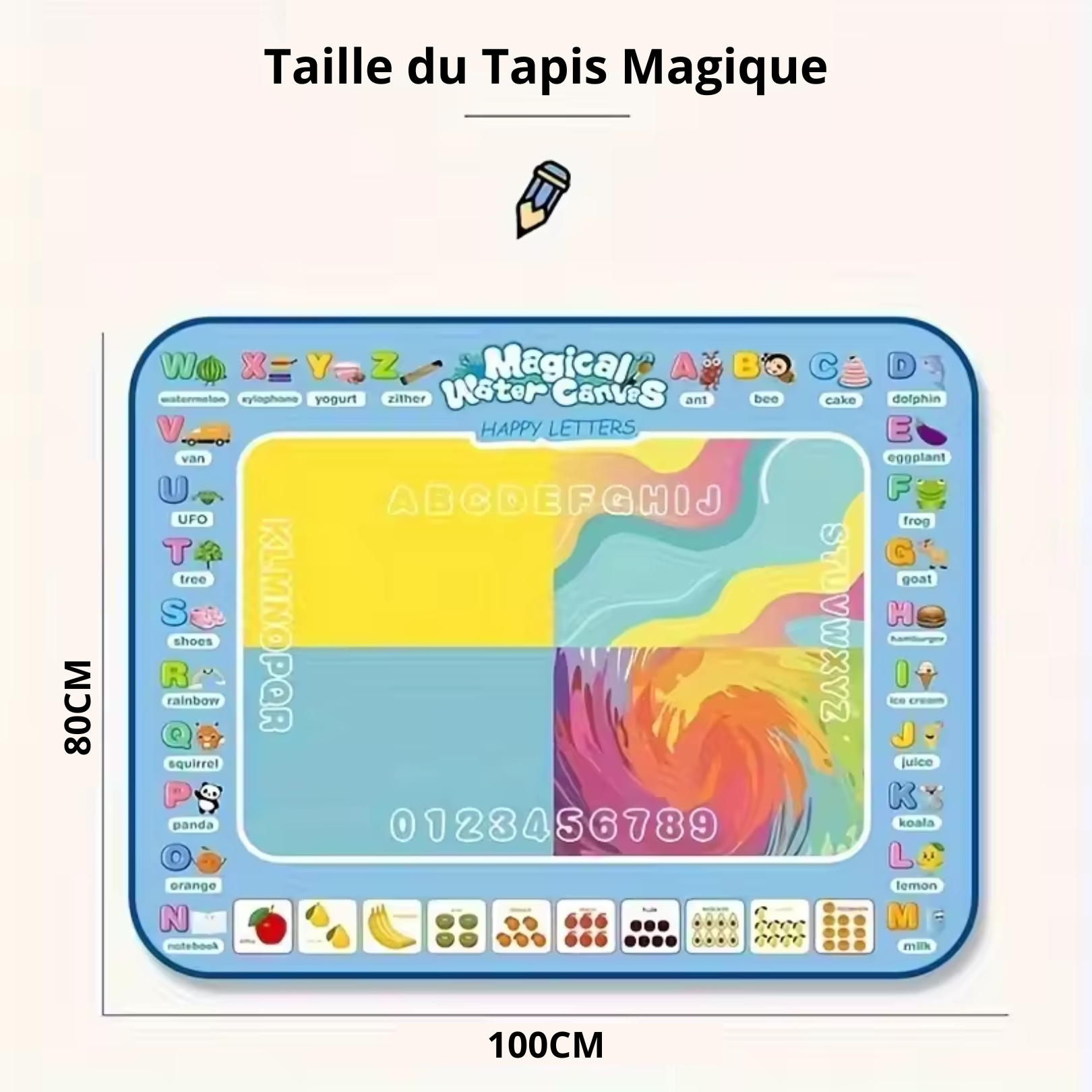 Tapis Magique - Laissez votre enfant aller au-delà de son imagination - Dessinez à base d'eau