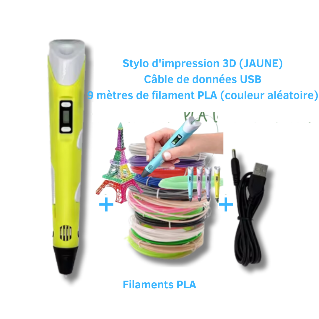 Stylo 3D Enfant Montessori + 9m de Filament OFFERT !