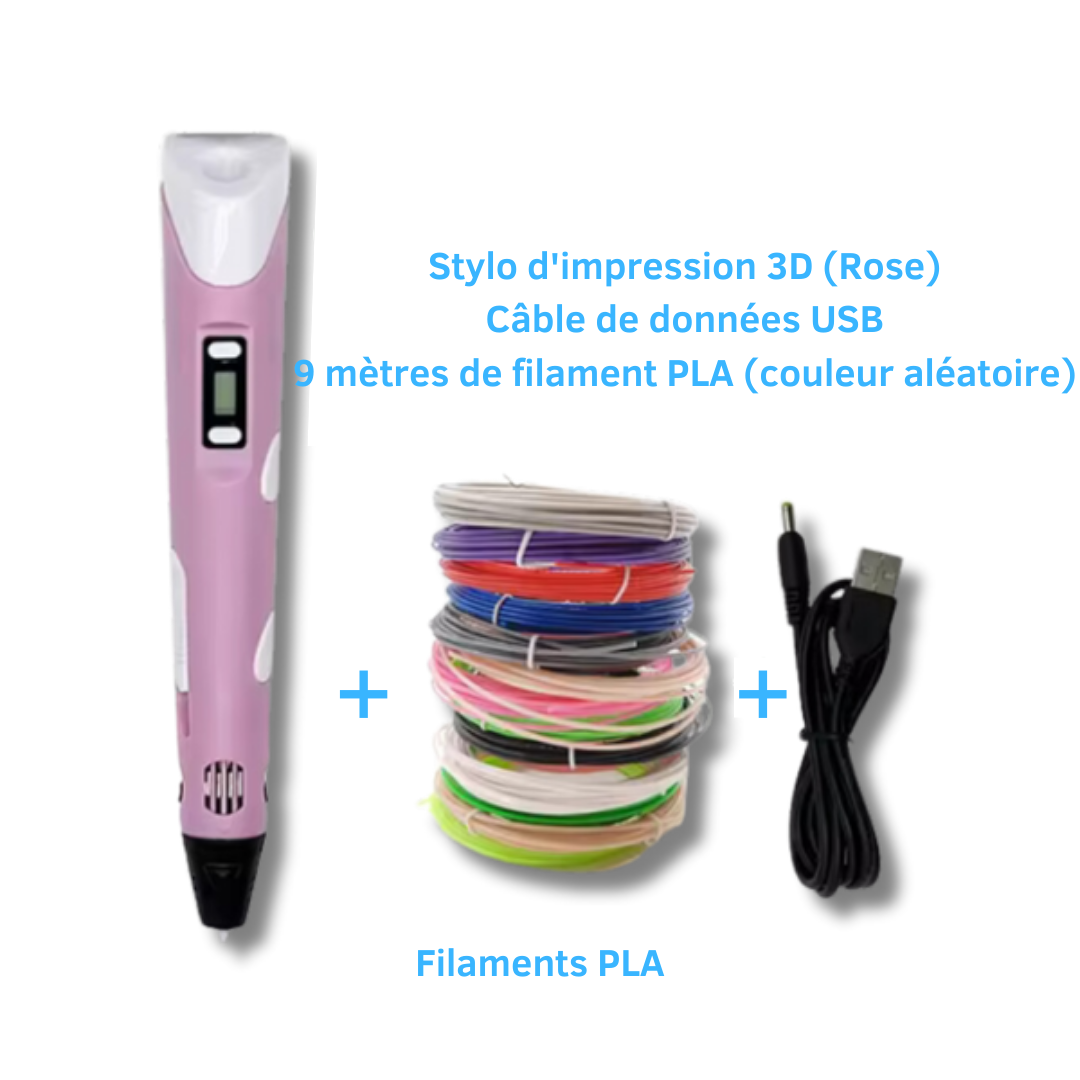 Stylo 3D Enfant Montessori + 9m de Filament OFFERT !