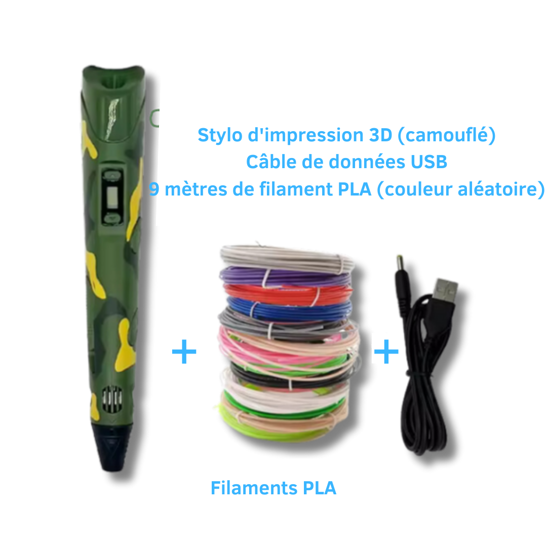 Stylo 3D Enfant Montessori + 9m de Filament OFFERT !