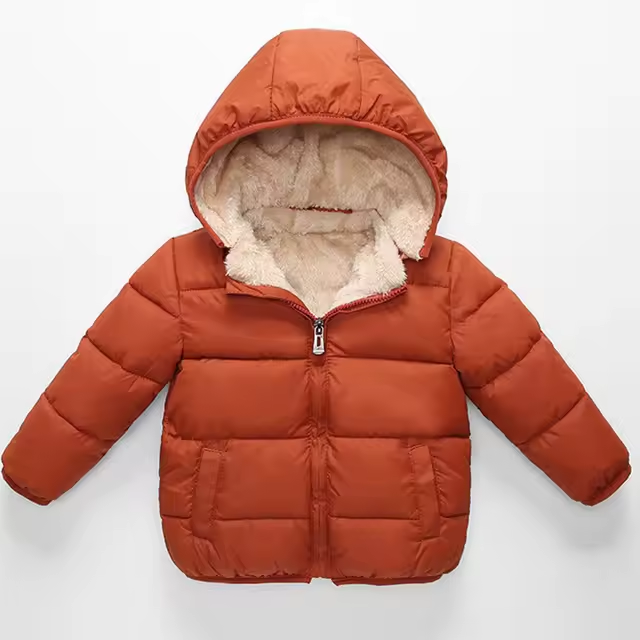 Veste d'hiver premium pour enfants avec capuche et doublure en cachemire