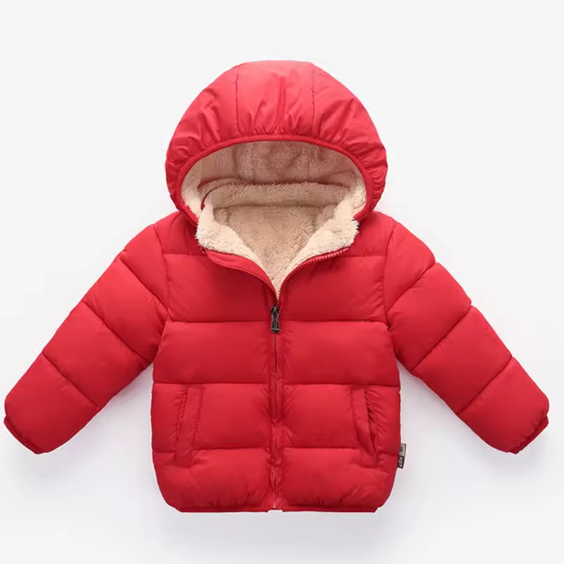 Veste d'hiver premium pour enfants avec capuche et doublure en cachemire