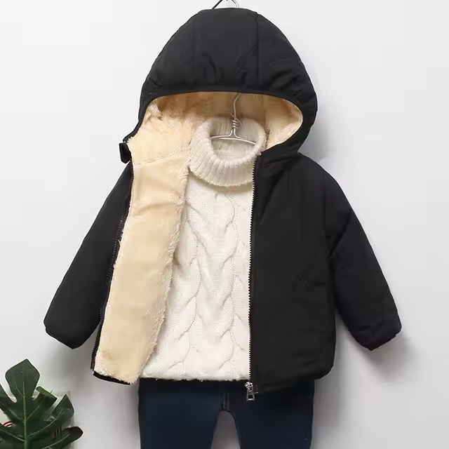 Veste d'hiver premium pour enfants avec capuche et doublure en cachemire