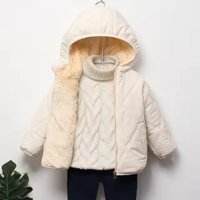 Veste d'hiver premium pour enfants avec capuche et doublure en cachemire