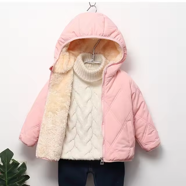Veste d'hiver premium pour enfants avec capuche et doublure en cachemire