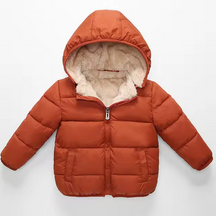 Veste d'hiver premium pour enfants avec capuche et doublure en cachemire