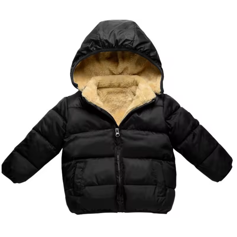 Veste d'hiver premium pour enfants avec capuche et doublure en cachemire