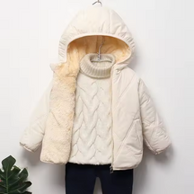 Veste d'hiver premium pour enfants avec capuche et doublure en cachemire