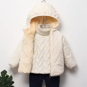 Veste d'hiver premium pour enfants avec capuche et doublure en cachemire