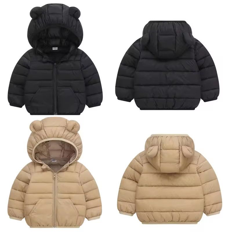 Manteaux fins en coton à capuche pour filles et garçons âgés de 2 à 6 ans